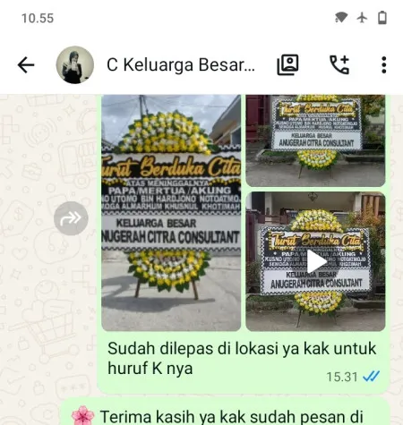 Pengiriman Papan Bunga Duka Tegal Parang
